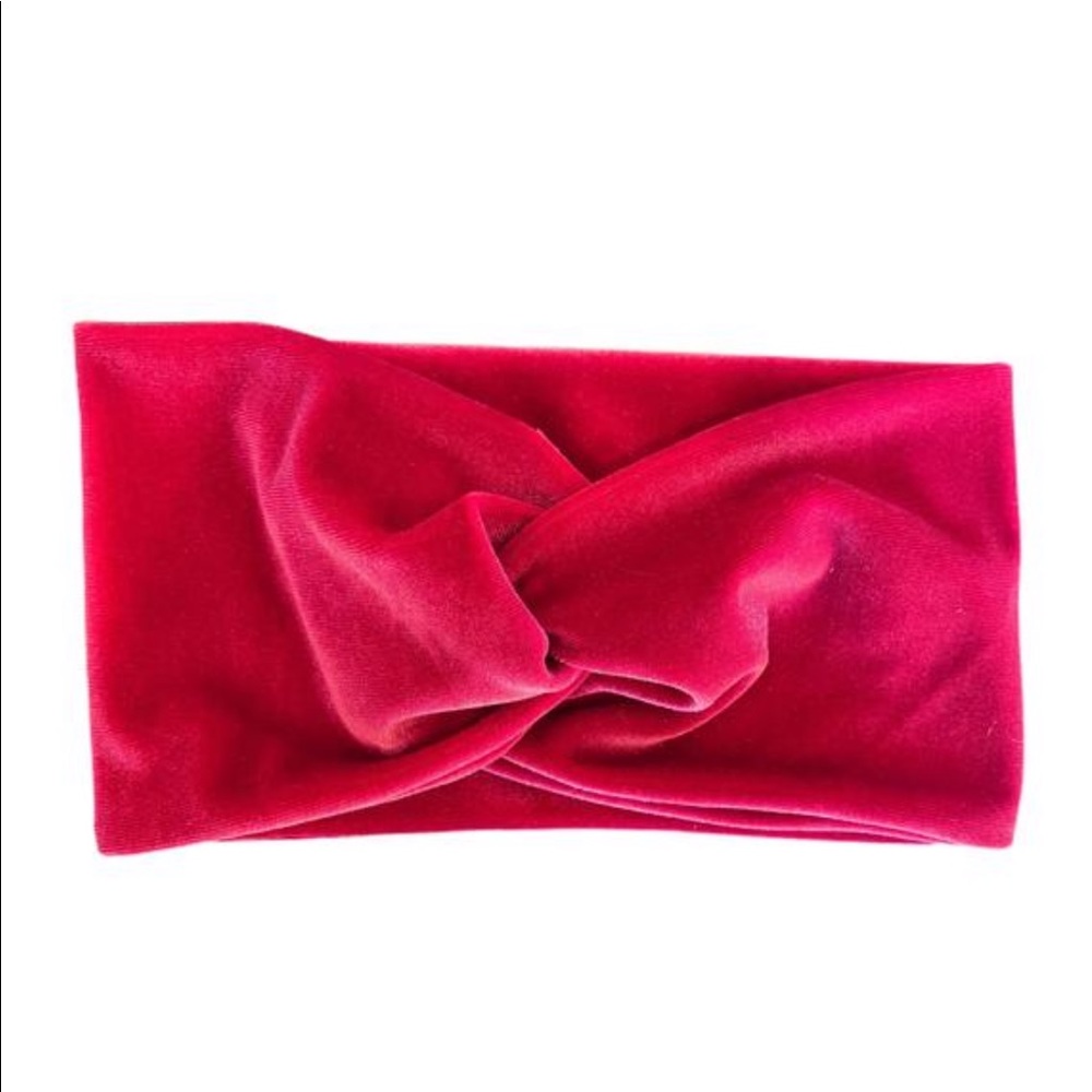 Hot Pink Velvet Faux Knotted band